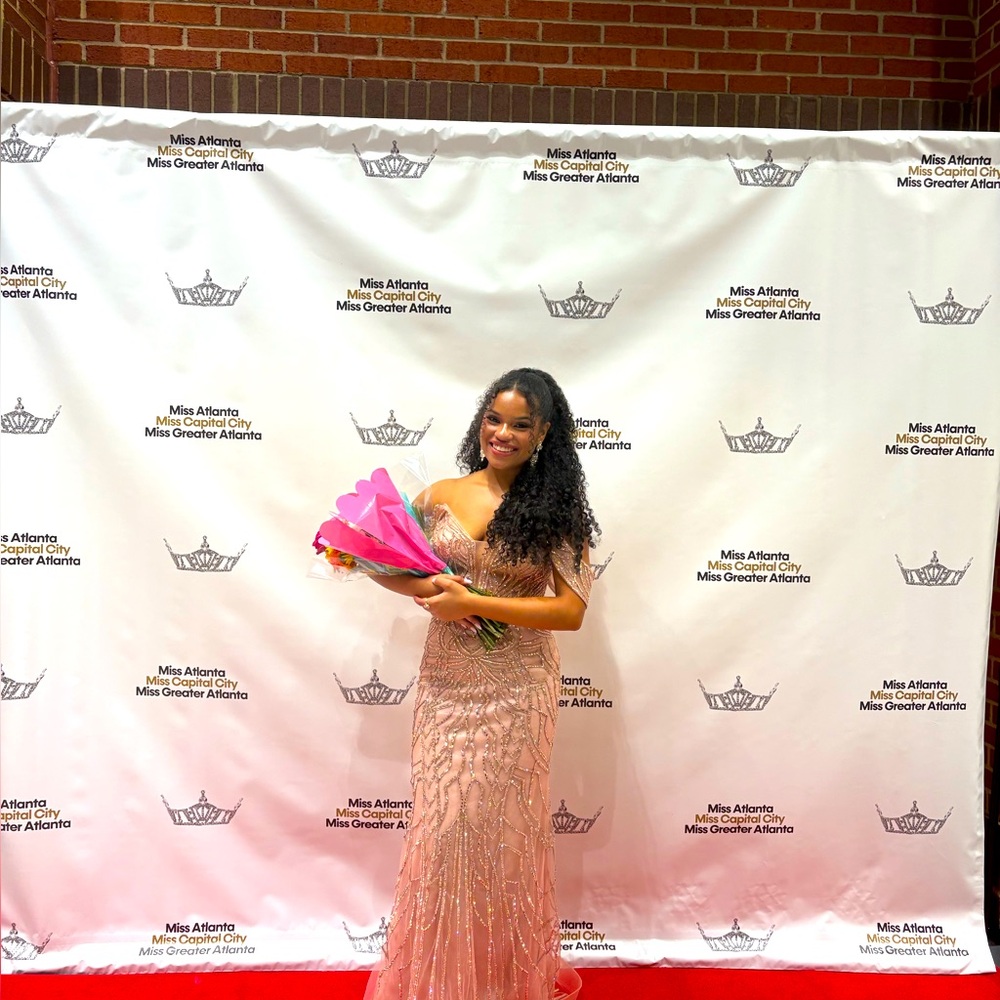 Elegant Pink Gown with Sequin Details